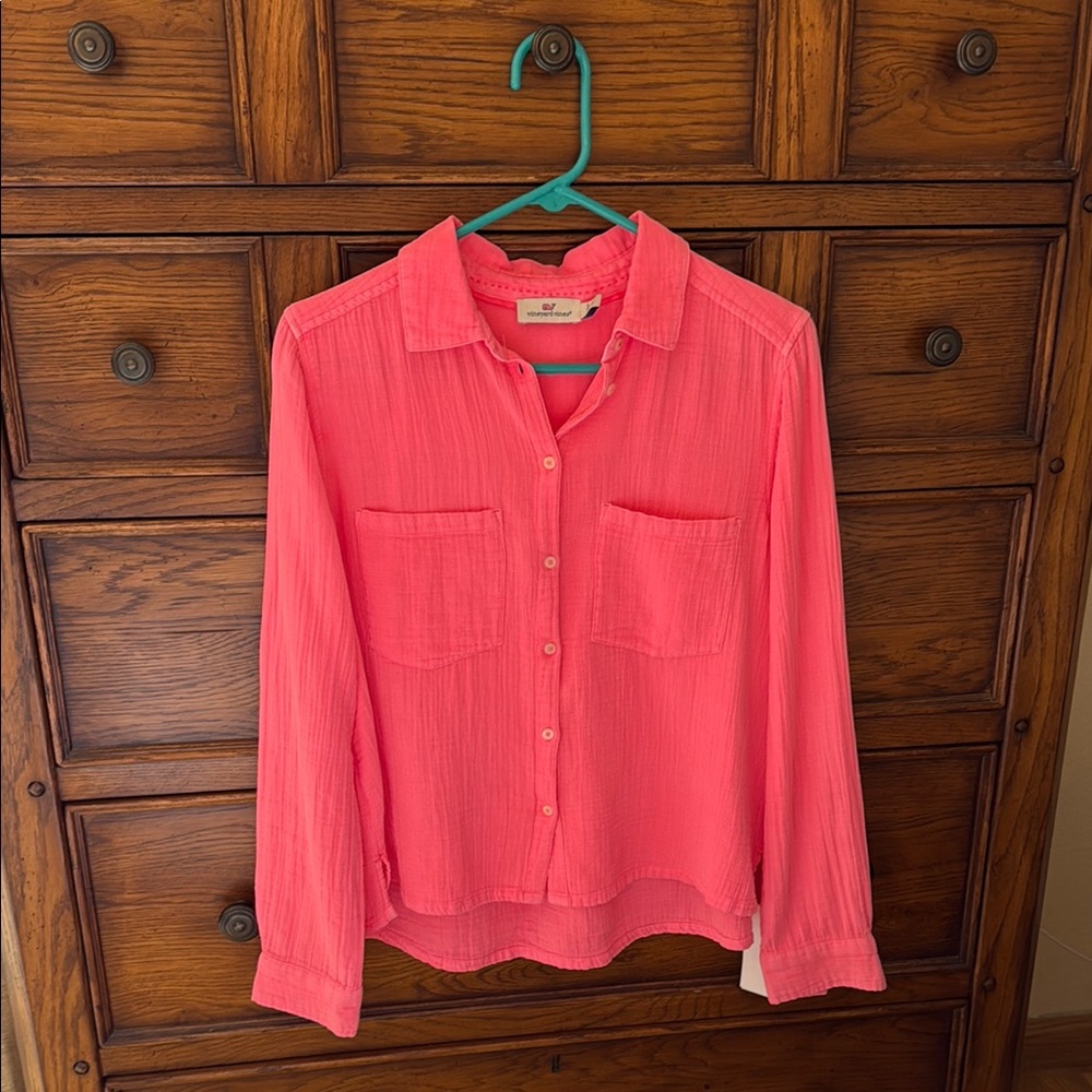 Vineyard Vines Pink Long Sleeve Button Down Shirt
